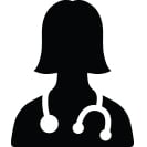 Black icon of female plastic surgeon.